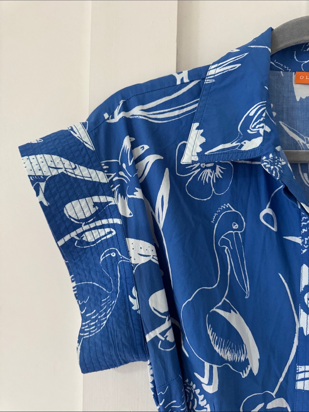 Oliphant Blue Audubon Belted Shirt Dress M - Picture 8 of 12